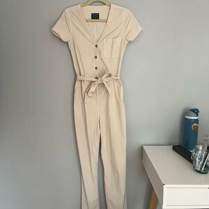 Abercrombie & Fitch XS TALL Beige Corduroy Jumpsuit
